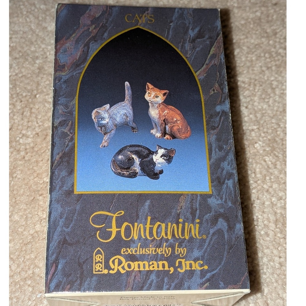 VTG Fontanini Heirloom Nativity Cats 3 Piece Set Italy 5" Collection 98 NIB